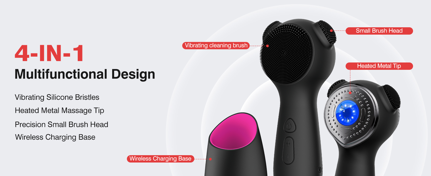 Multifunctional electric facial cleansing brush