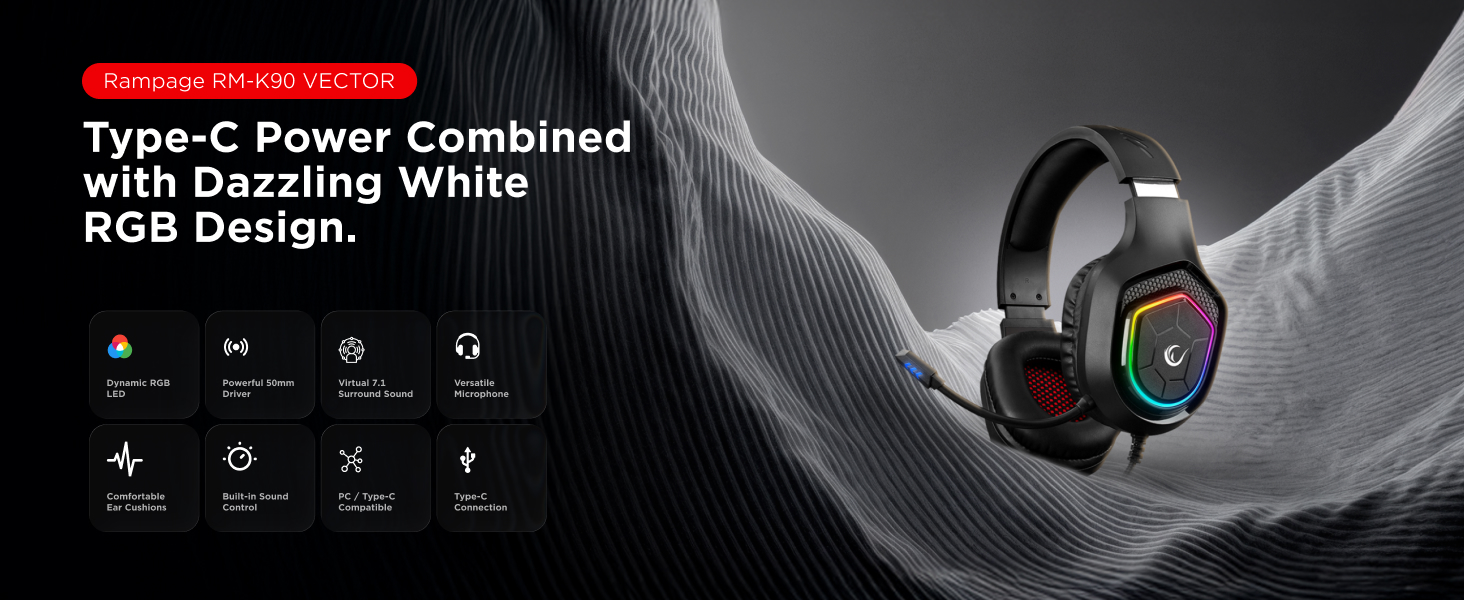 Rampage RM-K90 wired gaming headset