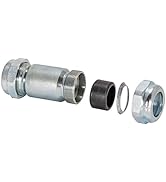 Eastman 4-1/8 Inch Long Pattern Compression Coupling, 3/4 Inch IPS, Galvanized Steel, 20564