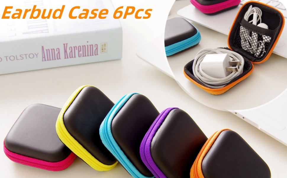 PU Small Square Pocket Earbud Carrying Case