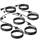 25FT Outdoor Extension Cord,5 Evenly-Spaced Outlet Plugs,Black Outdoor Extension Cord,Multiple Ou...