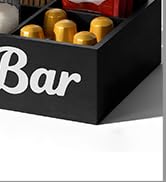 Samhe Coffee Station Organizer, 6 Compartment Wood Countertop Coffee Accessories Organizer with R...