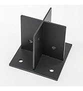 YEWTUTIS Heavy Duty X Cross-Shaped Metal Post Anchor Base for Deck, 6x6 Post Base for Porch Raili...