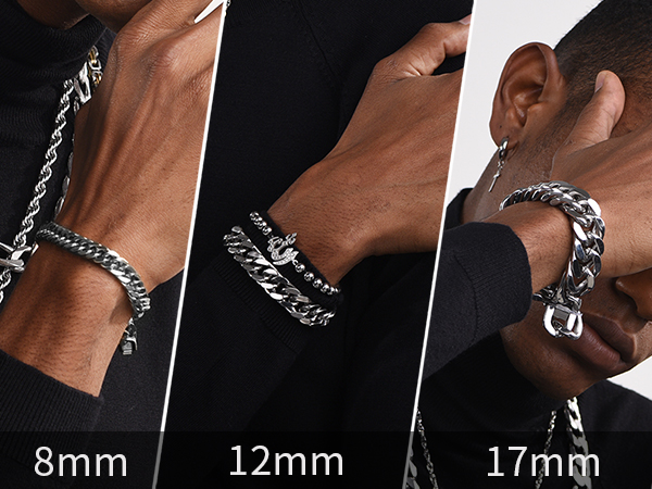  stainless steel cuban bracelet for men