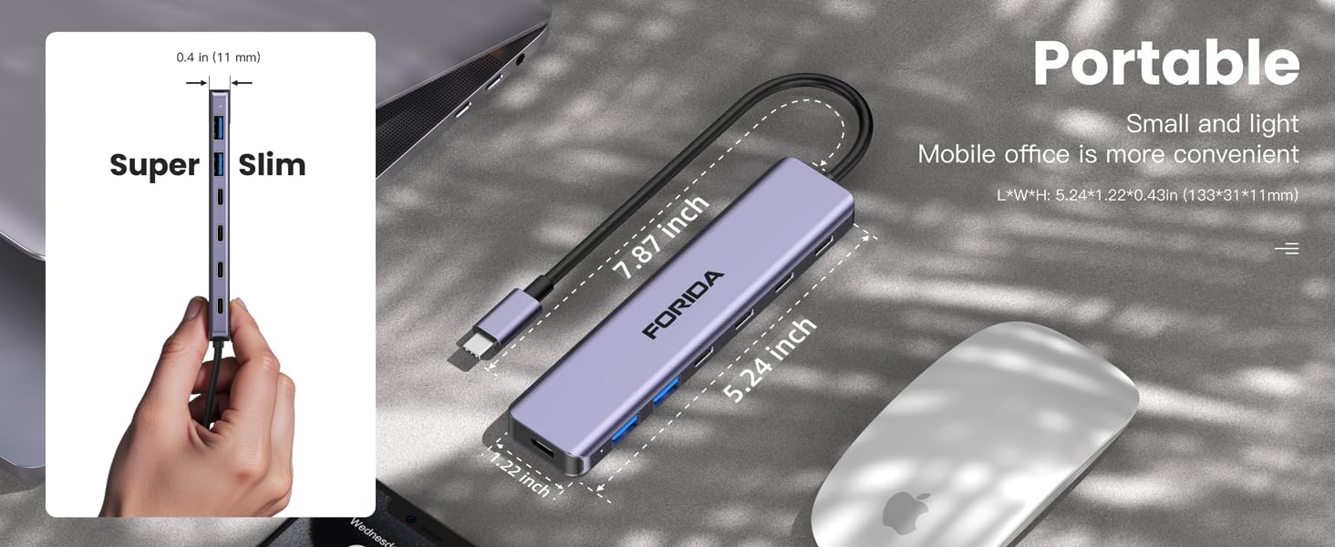 Slim Design usb c hub