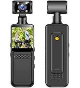 Bewinner 4K HD Action Camera, 180 Degree Rotating Lens Handheld Sports Camera with LED Light &amp; AP...
