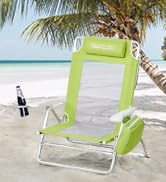 Old Bahama Bay Reclining Beach Chair Backpack 5-Position Lay Flat Lounge Chair for Adults Heavy D...