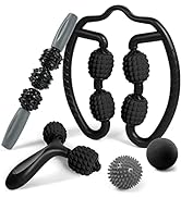 Odoland Foam Roller Set with 360° Trigger Point Massage Roller, Muscle Roller Stick, Y Shaped Han...