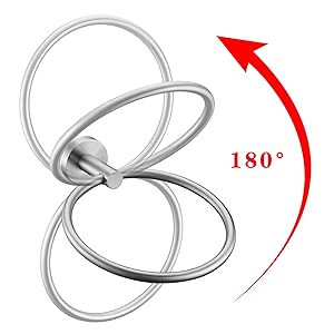 180° rotatable towel ring
