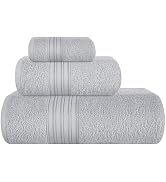 BOUTIQUO Ultra Soft 3 Pack Cotton Towel Set, Contains a Bath Towels 28x55 inch, a Hand Towels 16x...