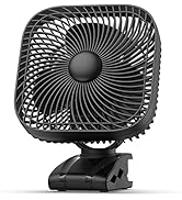 Rechargeable Portable Fan with Light, 8-inch Battery Operated Clip on, 20000mAh 78 Hours Work Tim...