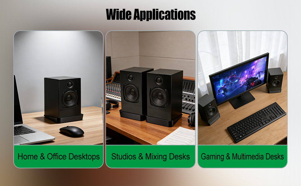 Wide Applications Home &amp;amp; Office Desktops Studios &amp;amp; Mixing Desks Gaming &amp;amp; Multimedia Desks