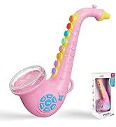 Contixo KT1 Toy Saxophone, Pink Digital Saxaboom, Trumpet, Clarinet with Light &amp; Sound, Early Edu...
