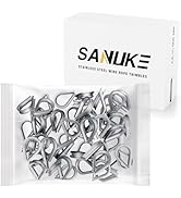 Sanuke 60pcs M2 Stainless Steel Wire Rope Thimbles for 1/16'' - 3/32'' Diameter Rope Thimble Rigging