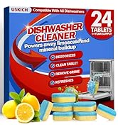 Dishwasher Cleaner And Deodorizer Tablets 24 Pack,Deep Cleaning Descaler Pods for Dish Washer,Lem...