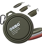 OHMO Collapsible Dog Water Bowl 27oz/800ml, Large Travel Dog Bowl Portable Water Food Silicone Bo...
