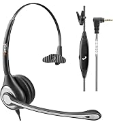 Phone Headset 2.5mm with Microphone Noise Cancelling &amp; Volume Controls, Telephone Headphone Compa...