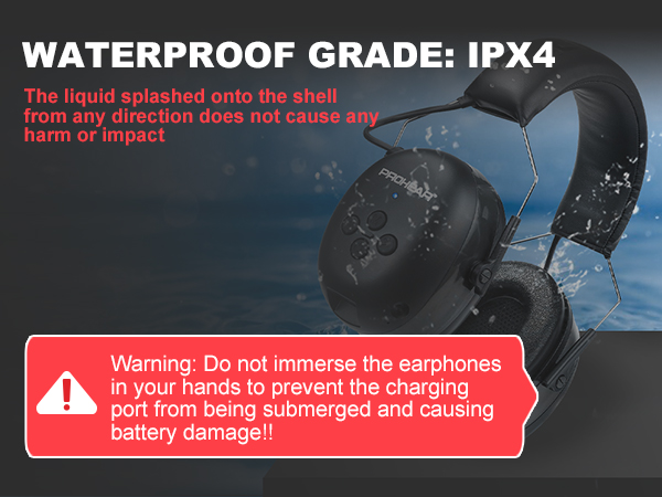 prohear 037 bluetooth 5.3 hearing protection for mowing constraction