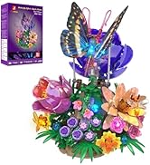 JMBricklayer Butterfly Building Set with Light for Adults, Botanical Flowers Collection Building ...