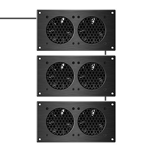 AC Infinity AIRPLATE S5 Quiet Cooling Blower Fan System with Speed Control Home Theater AV Cabinets