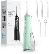 Water Flosser for Teeth Cleaning, 300ML Portable Cordless Oral Irrigator with DIY Strength, 4 Mod...