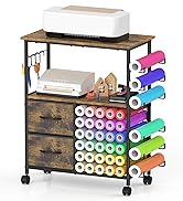 Cricut Storage Cart Rolling Craft Cart with Vinyl Roll Holders, Craft Organization and Storage Co...