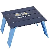 Life is Good Family Portable Outdoor Folding Table with Adjustable Height and Carry Bag for Beach...