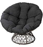 Patio Lounge Chairs Papasan Chair Egg Chair 360-Degree Swivel Papasan Chair Round Circle Ratten C...