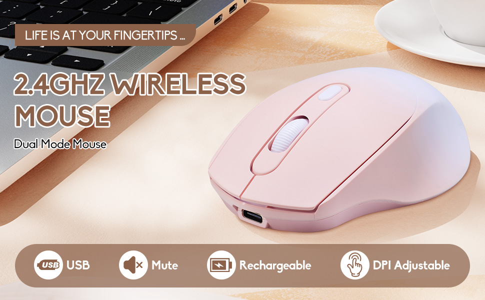 Wireless Gradient Color Bluetooth Mouse,
