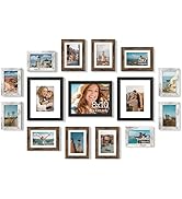 Vittanly 15 Pack Picture Frames Collage Wall Decor for Mounting or Tabletop, Gallery Frame Set fo...