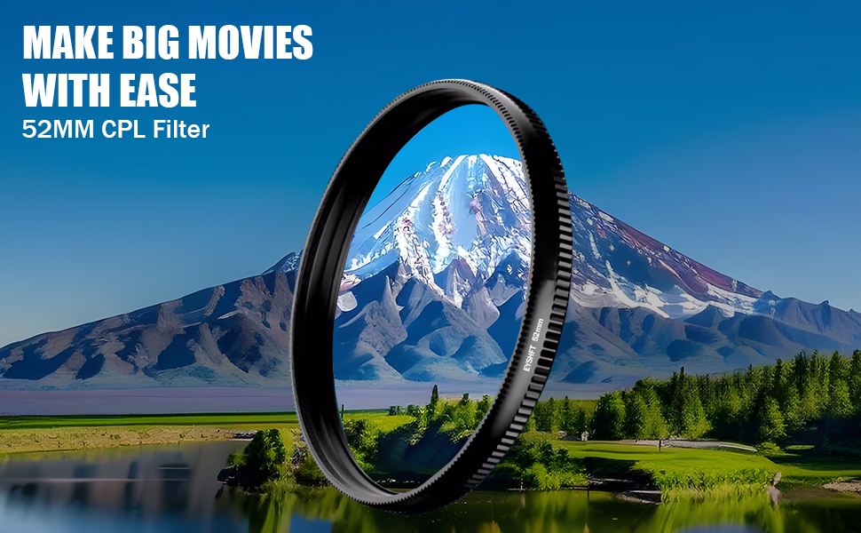 52mm Clip-on CPL Phone Camera Lens Filter Kit