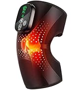 Cordless Knee Heating Pad, 3-in-1 Heated Knee Brace Wrap with Massage, Heating Pad for Knee Elbow...