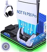 PS5 Slim Stand and Turbo Cooling Station with Controller Charging Station for Playsation 5, PS5 A...