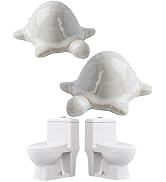 WANSHUNLMI White Toilet Floor Bolt Caps, Ceramic Sea Turtle Toilet Bolt Caps Cute Bathroom Decor,...