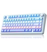 SOLAKAKA A75 Wireless Mechanical Keyboard, Hot Swappable Gaming Keyboard with RGB Backlit, Multif...
