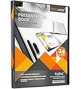 PERFORMORE 24 Pocket Presentation Book (Black) with Plastic Sleeves, 48 Pages Capacity for 8.5" X...