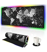 RGB Gaming Mouse Pad Extended, AIMSA Large Led Mousepads Non-Slip Rubber Base with 14 Lighting Mo...