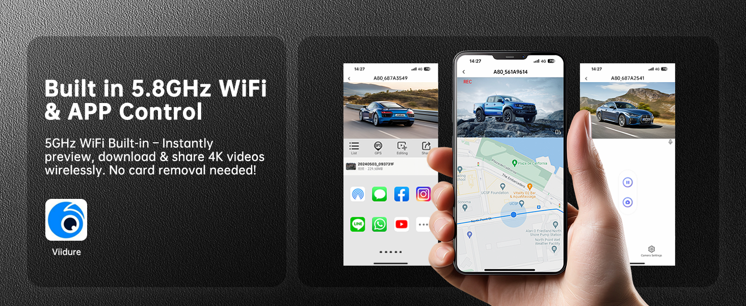 portable dash camera for cars wireless