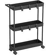 SimpleHouseware Kitchen Cart Storage 3-Tier Slim/Super Narrow Shelves with Handle, 26.5'' Height/...