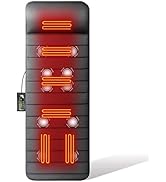 Mynt 5-Program Heated Full Body Massage Mat with 10 Vibrating Motors, Dark Gray Massage Pad for B...