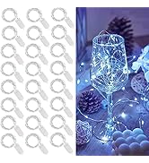 WATERGLIDE 24 Pack Fairy Lights Battery Operated (Included), 6.5ft 20 LED Mini String Lights, Wat...