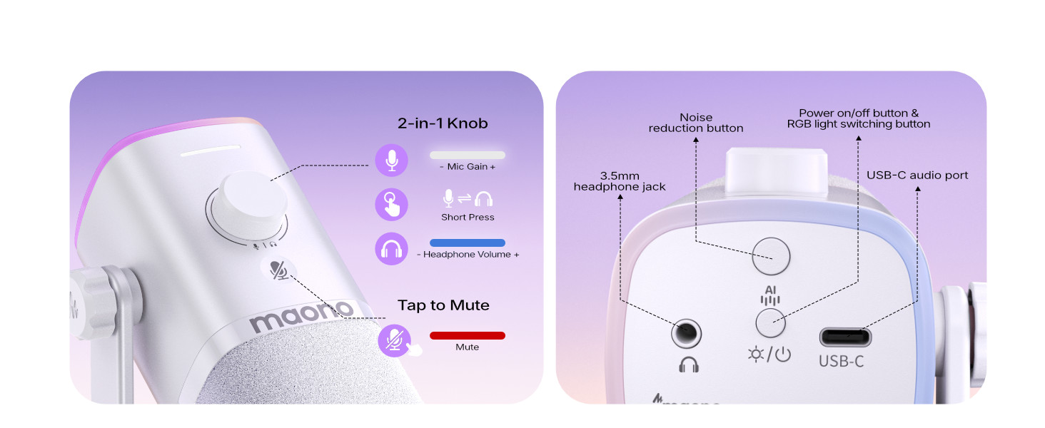 wireless usb gaming rgb microphone