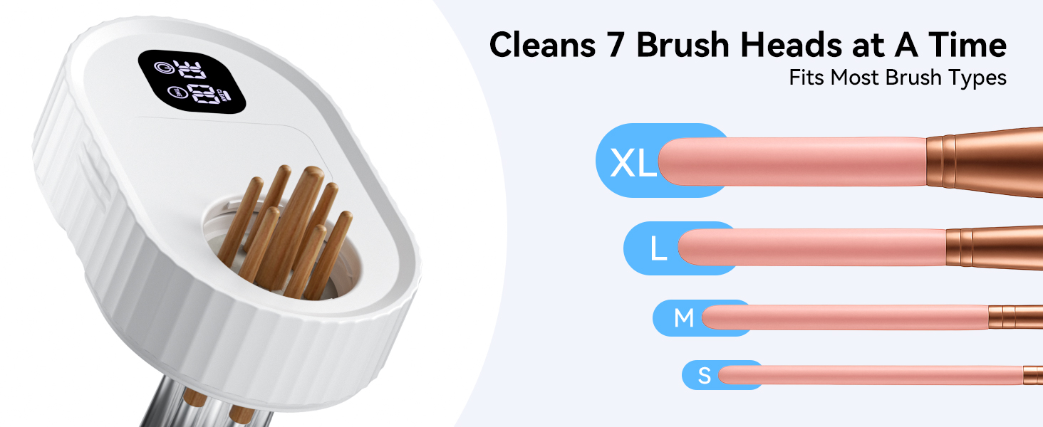 Cleans 7 Brush Heads at A Time
