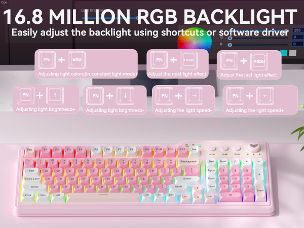 RGB backlit Keyboard light up keyboard 16.8 million colors Quiet Keyboard AULA F3099