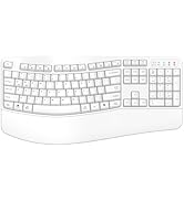 QUASIO Ergonomic Wireless Keyboard with Wrist Rest, Wave Keys, Comfortable Natural Typing, 2.4GHz...