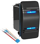 Joinfworld Momentary Rocker Switch Waterproof (ON)-Off-(ON) 3 Position Rocker Switch 12V 20A DPDT...