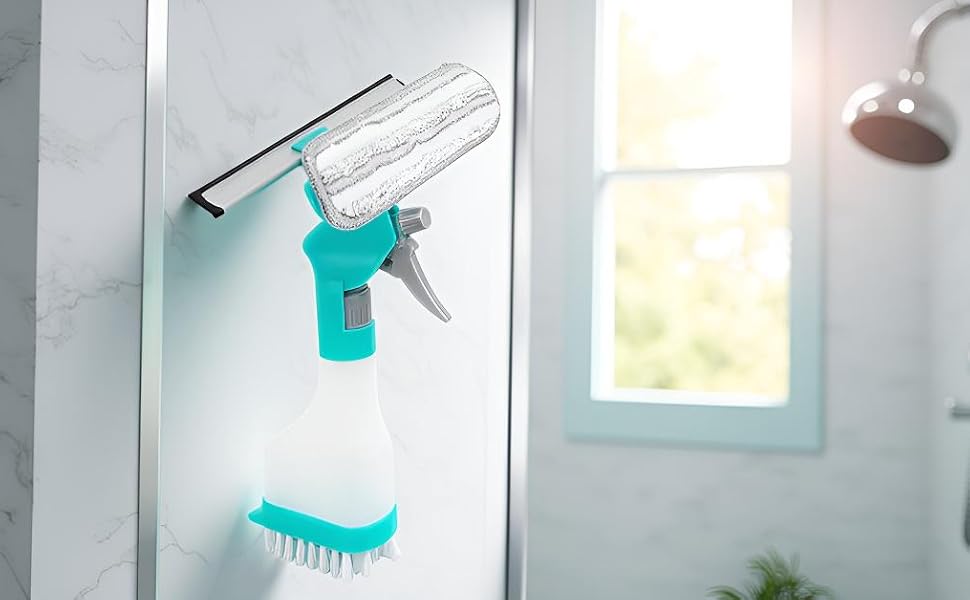 4 in 1 Window Cleaning Kit Professional Squeegee with Spray Bottle for Shower Mirror Glass