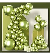 PartyWoo Metallic Olive Green Balloons, 100 pcs Green Metallic Balloons Different Sizes Pack of 1...