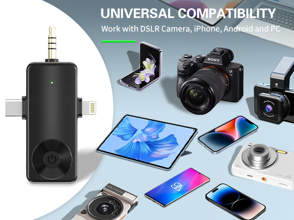 4 in 1 Professional Wireless Lavalier Lapel Microphone for Recording