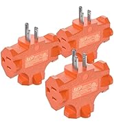 3-Pack 3 Way Plug Adapter, ETL Listed 3 Outlet Grounded Wall Outlet Splitter, 3 Prong Multi Outle...